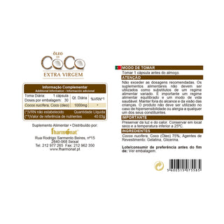 Oleo Coco Ev 1000 Mg 30 Caps. Fharmonat