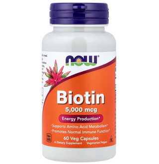 BIOTIN 5000 MCG 60 VEG CAPS NOW