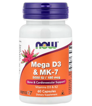 MEGA D3 5000+MK 7 180Mcg 60Caps Now